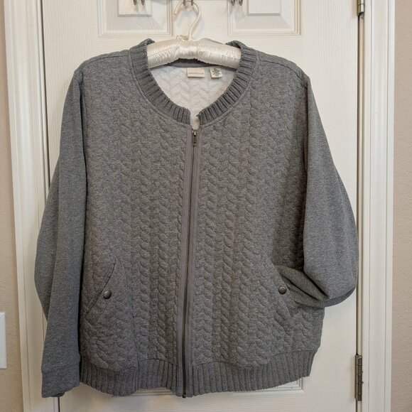 Westbound Gray Cardigan Zip Front Snap Pockets XL - Picture 10 of 12